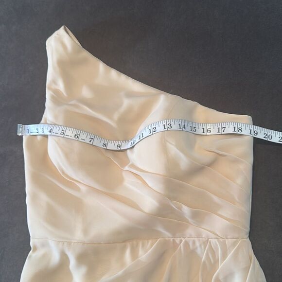 Women’s One Shoulder Chiffon Bridesmaid Formal Dress CorsetBack LegSlit Size 10 - Picture 11 of 12